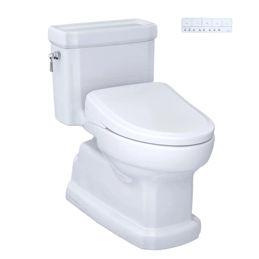 TOTO Eco Guinevere 1.28 GPF One-Piece Universal Height Toilet with S7 Classic Bidet Seat MW9744724CEFG#01